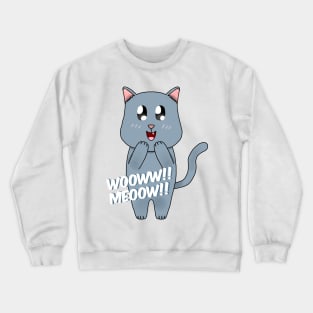 Woow!! Happy Cat Crewneck Sweatshirt